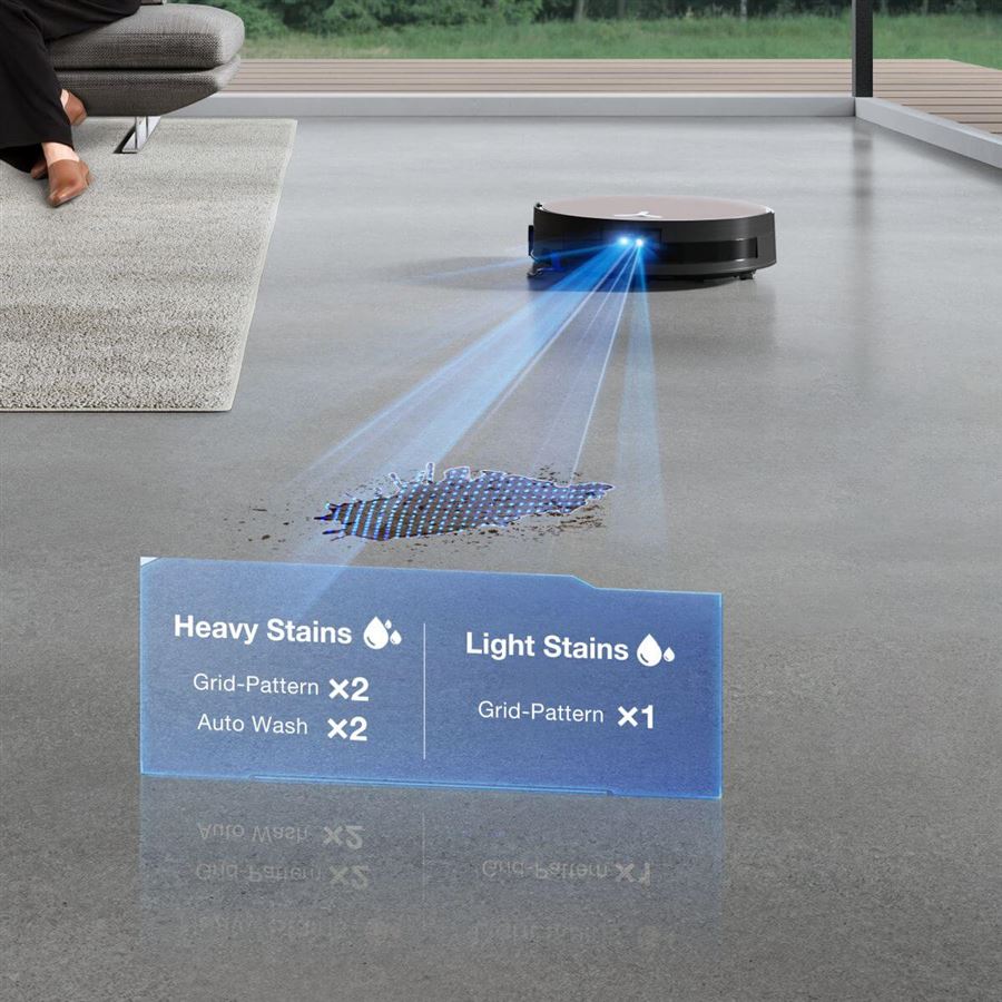 Robotický vysávač 2v1 ECOVACS, OZMO ROLLER 2.0 o 10 mm, BLAST: 19 500 Pa, Triple Lift, TruePass, PowerBoost