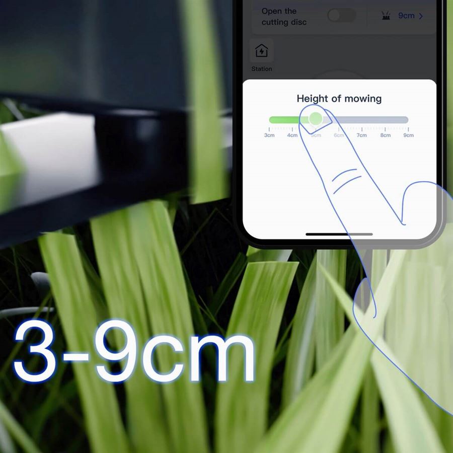Robotická kosačka ECOVACS so strunovým vyžínačom, na 3000 m2, 400 m2/h, duálny LiDAR a AI kamera, AIVI 3D, kosenie 33 cm