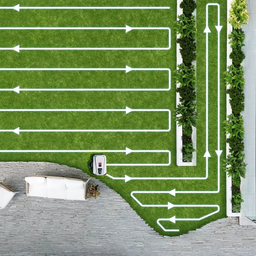 Robotická kosačka ECOVACS so strunovým vyžínačom, na 3000 m2, 400 m2/h, duálny LiDAR a AI kamera, AIVI 3D, kosenie 33 cm