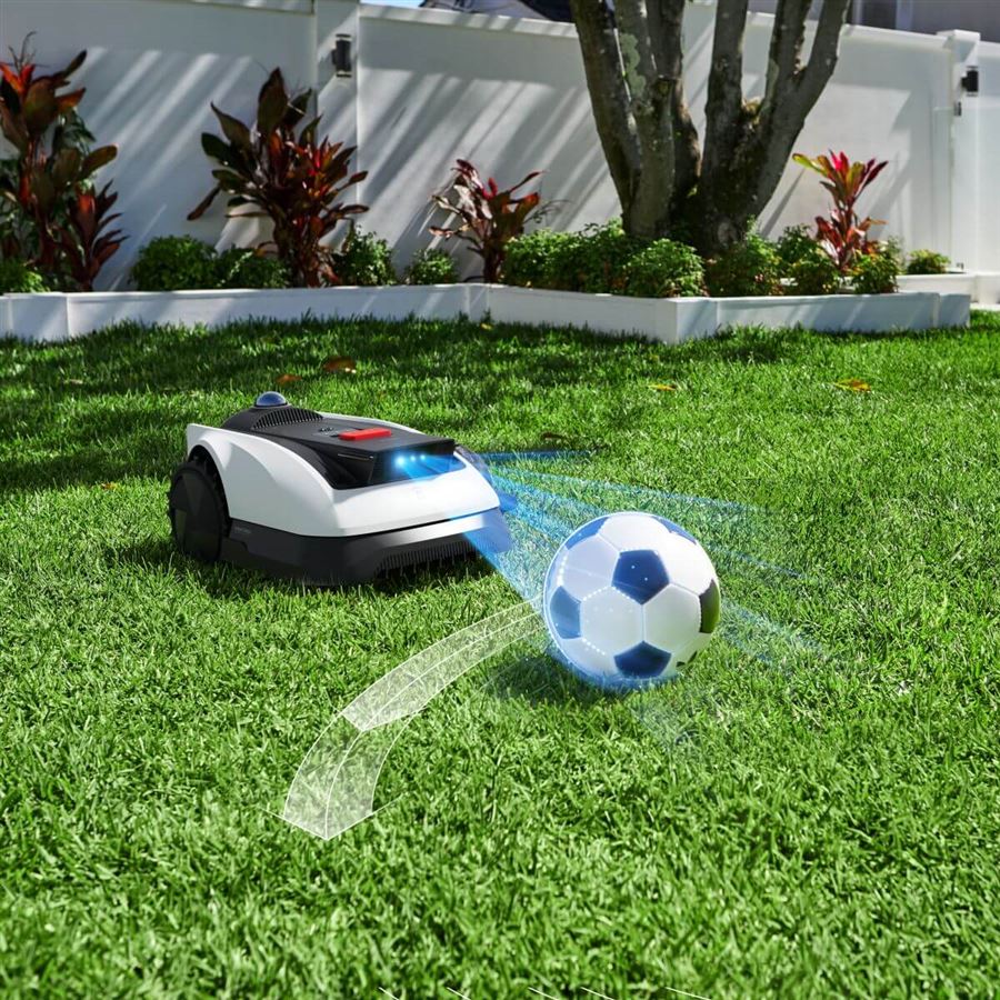 Robotická kosačka ECOVACS so strunovým vyžínačom, na 1200 m2, 180 m2/h, duálny LiDAR a AI kamera, AIVI 3D, kosenie 22 cm